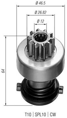 MAGNETI MARELLI Ведущая шестерня, стартер 940113020194